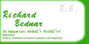 richard bednar business card